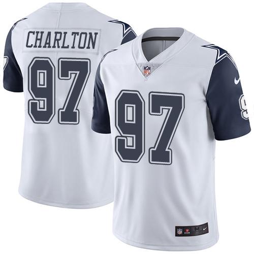 Nike Cowboys #97 Taco Charlton White Men's Stitched NFL Limited Rush Jersey